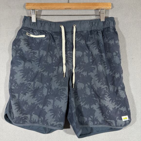 Vuori Other - Vuori Banks Shorts Men's M Blue 7" Inseam Palm Trees Unlined Drawstring V330